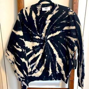 NWT - Soul Cycle Derek Tie Dye Crew Neck Sweatshirt in Black, Size XL